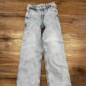 Abercrombie Kids High Rise Wide Leg Jeans with Heart Pockets Size 7/8 LONG